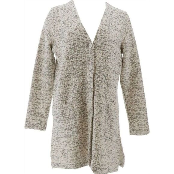 GRAVER Susan Graver Novelty Slub-Knit Cardigan - Picture 4 of 8